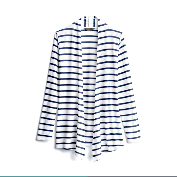 Stitch Fix • Mix by 41Hawthorn Navy Stripe Cardigan • - Picture 1 of 3